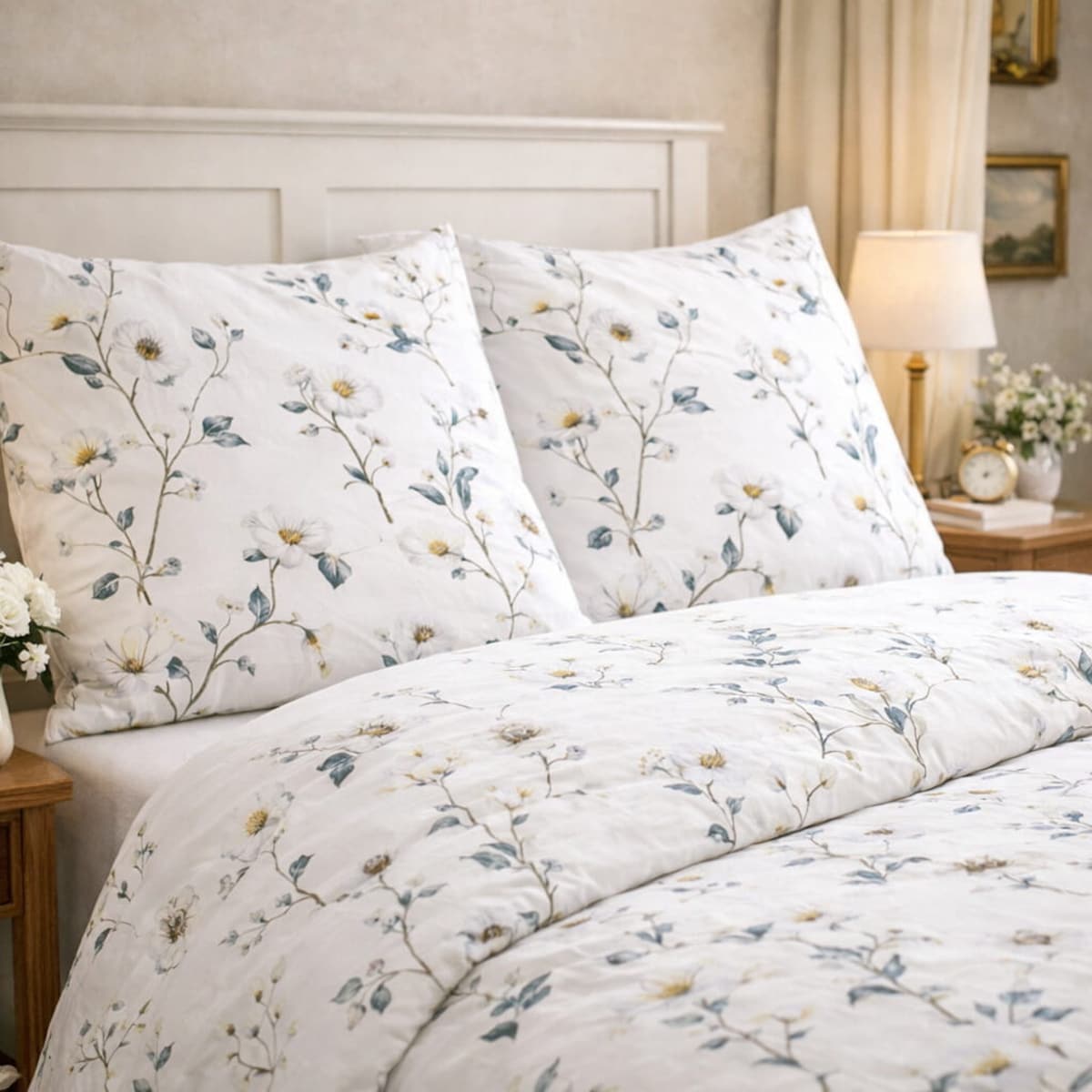 Pościel bawełniana 200x220 cm magnolia biała