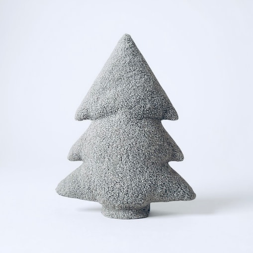 Poduszka Choinka boucle jasna szara