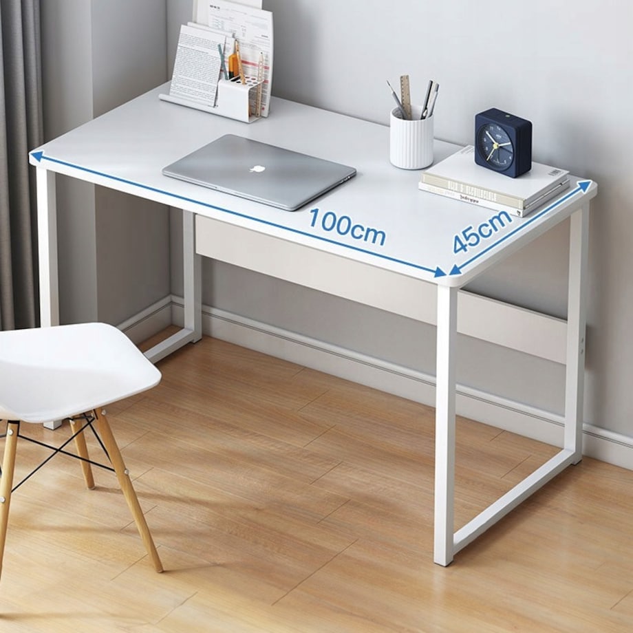 Biurko komputerowe stolik loft białe młodzieżowe z półką nowoczesne 100 cm