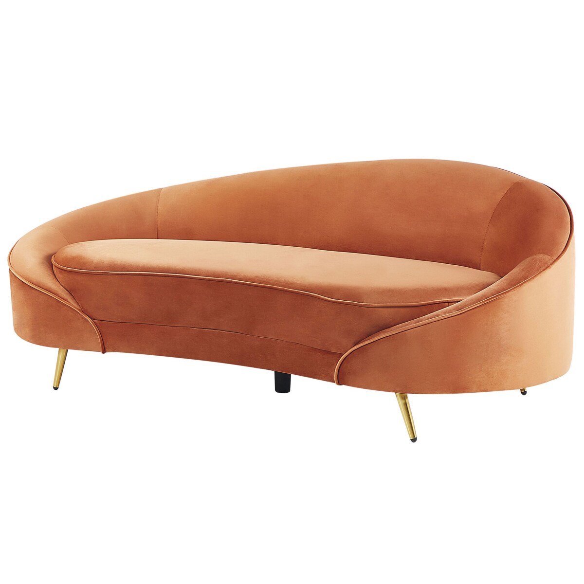 Sofa welurowa pomarańczowa SAVAR