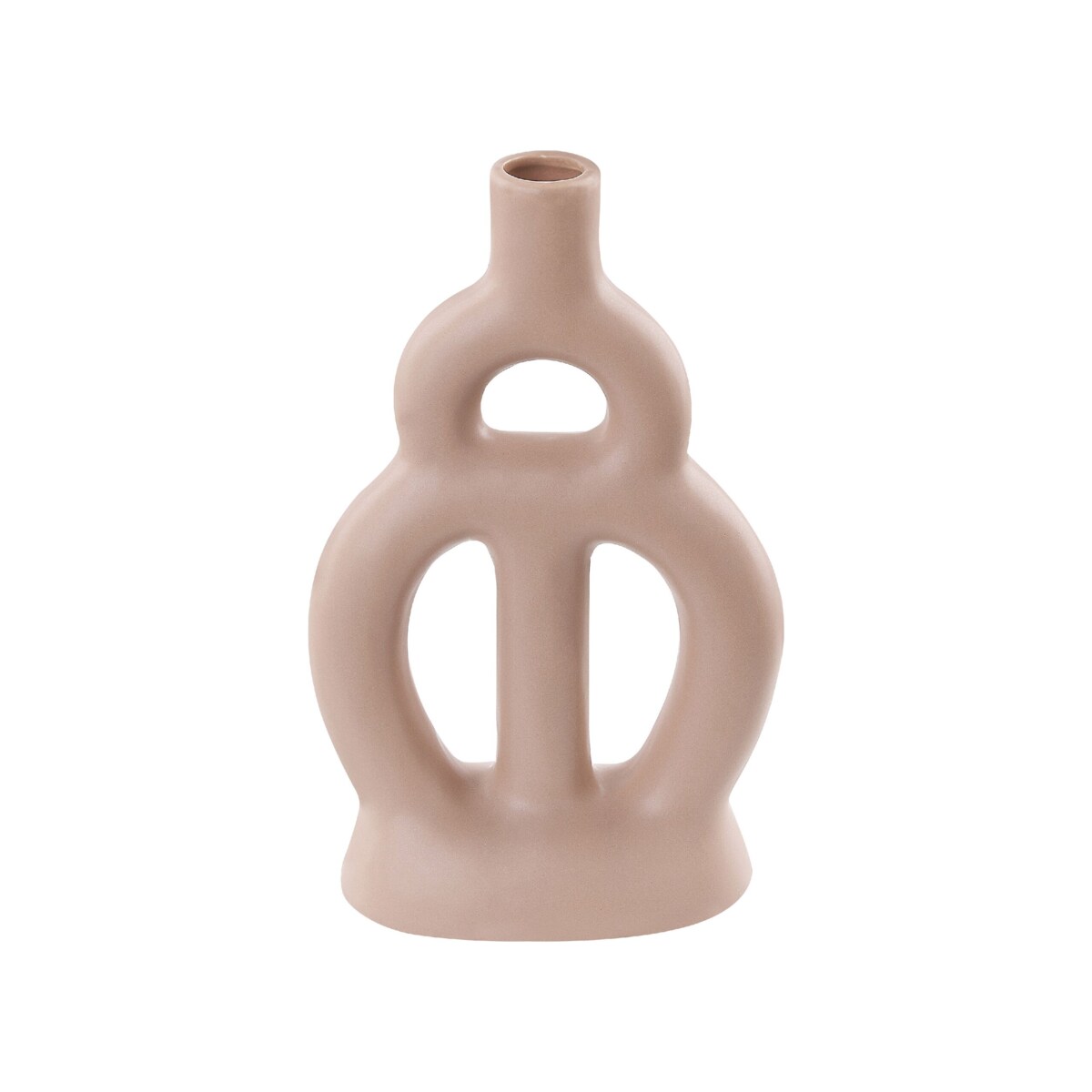 Wazon na kwiaty ceramiczny beżowy KOZANI