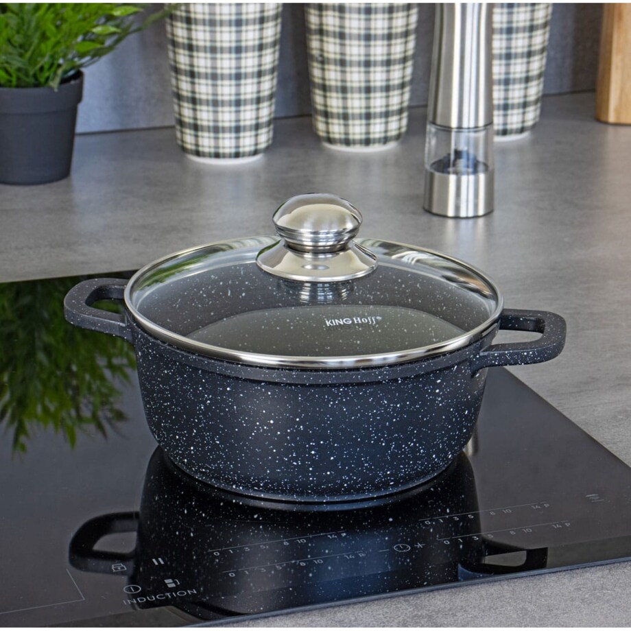 Garnek z powłoką marmurową 6.5L 28cm indukcja gaz KINGHOFF