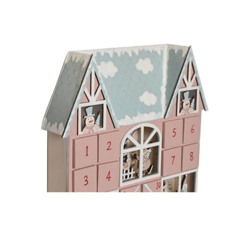 Kalendarz adwentowy LED 34,5x26x7 cm VILLETTA z niebieskim dachem