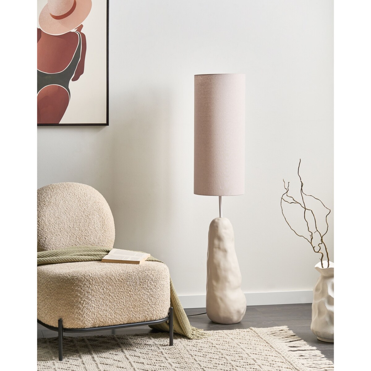 Lampa podłogowa SELB Ceramika Jasnobeżowy