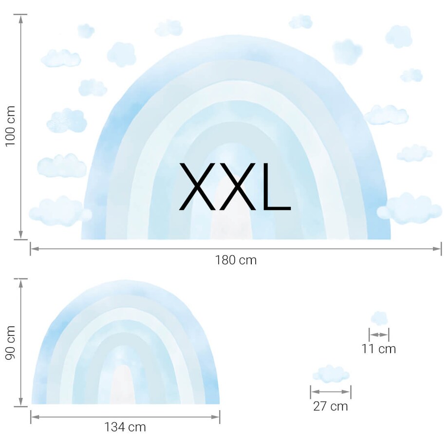 Naklejka na ścianę Tęcza niebieska xxl
