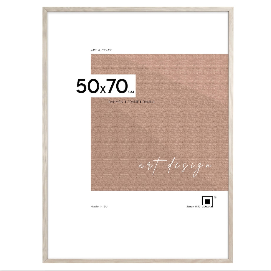 Ramka na zdjęcia 50x70 cm biała z przetarciami wisząca poziom pion rama MDF z plexi klasyczna ramka