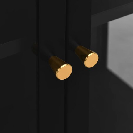 vidaXL Witryna, czarna, 90x40x180 cm, stal i hartowane szkło