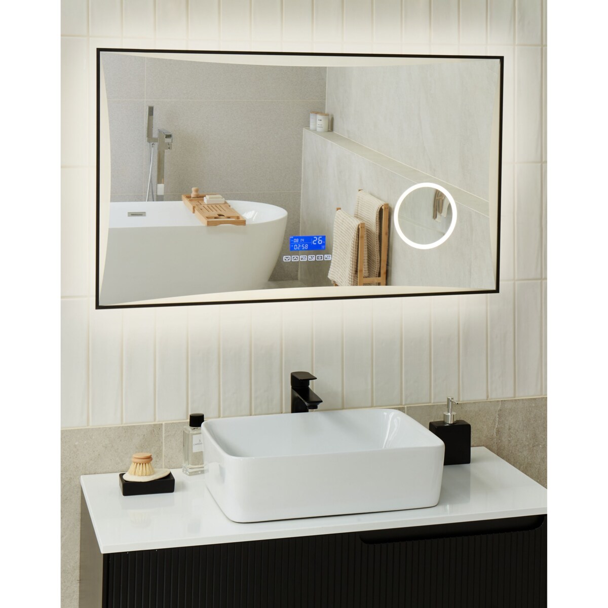 Lustro łazienkowe LED ONLAY 100 cm 60 cm Srebrny