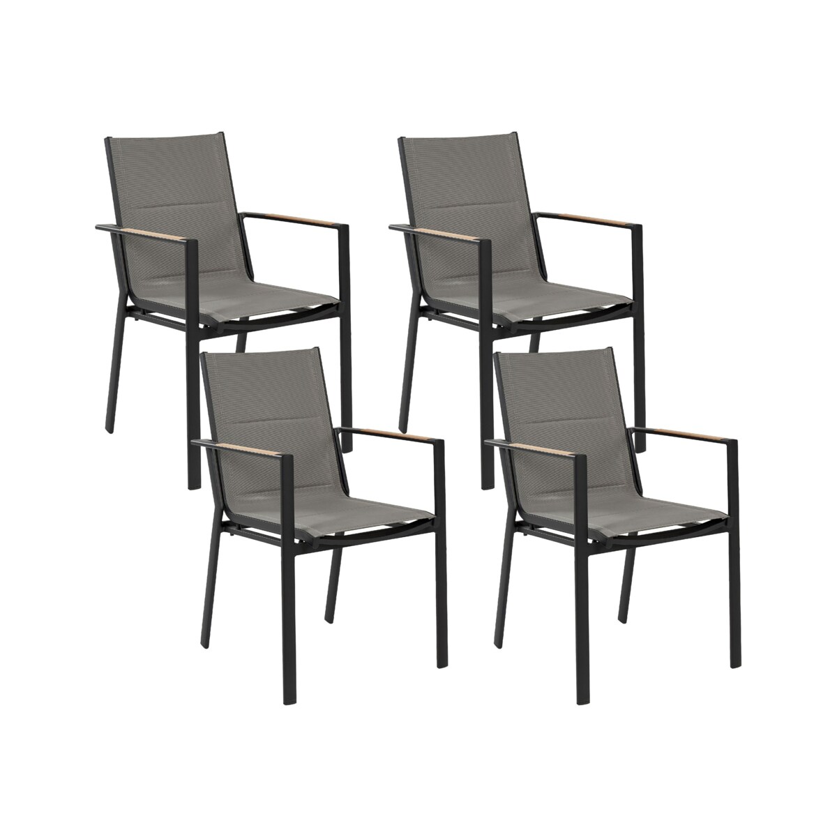 Zestaw 4 krzeseł ogrodowych czarny BUSSETO