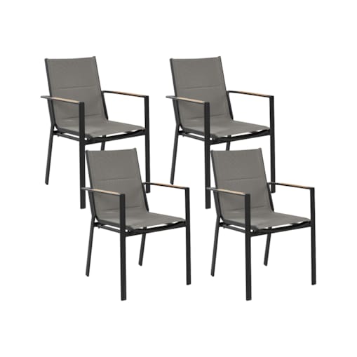 Zestaw 4 krzeseł ogrodowych czarny BUSSETO