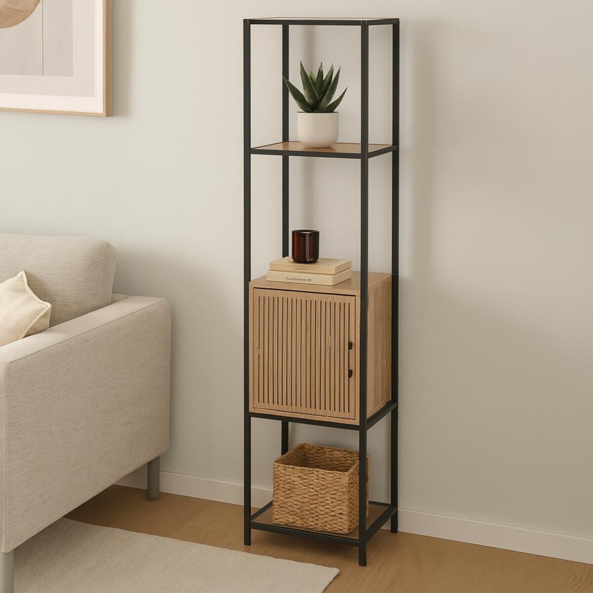 Regał biblioteczka z szafką KASTO, 43 x 33 x 153 cm