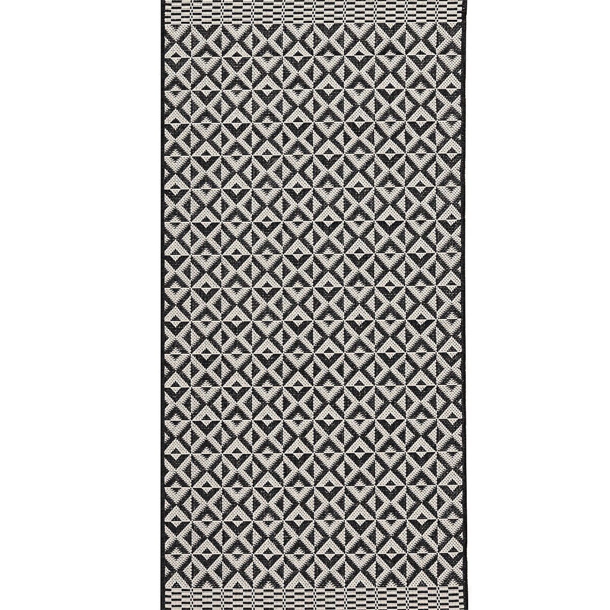 Dywan Modern Geometric black/wool 67x130cm, 67 x 130 cm