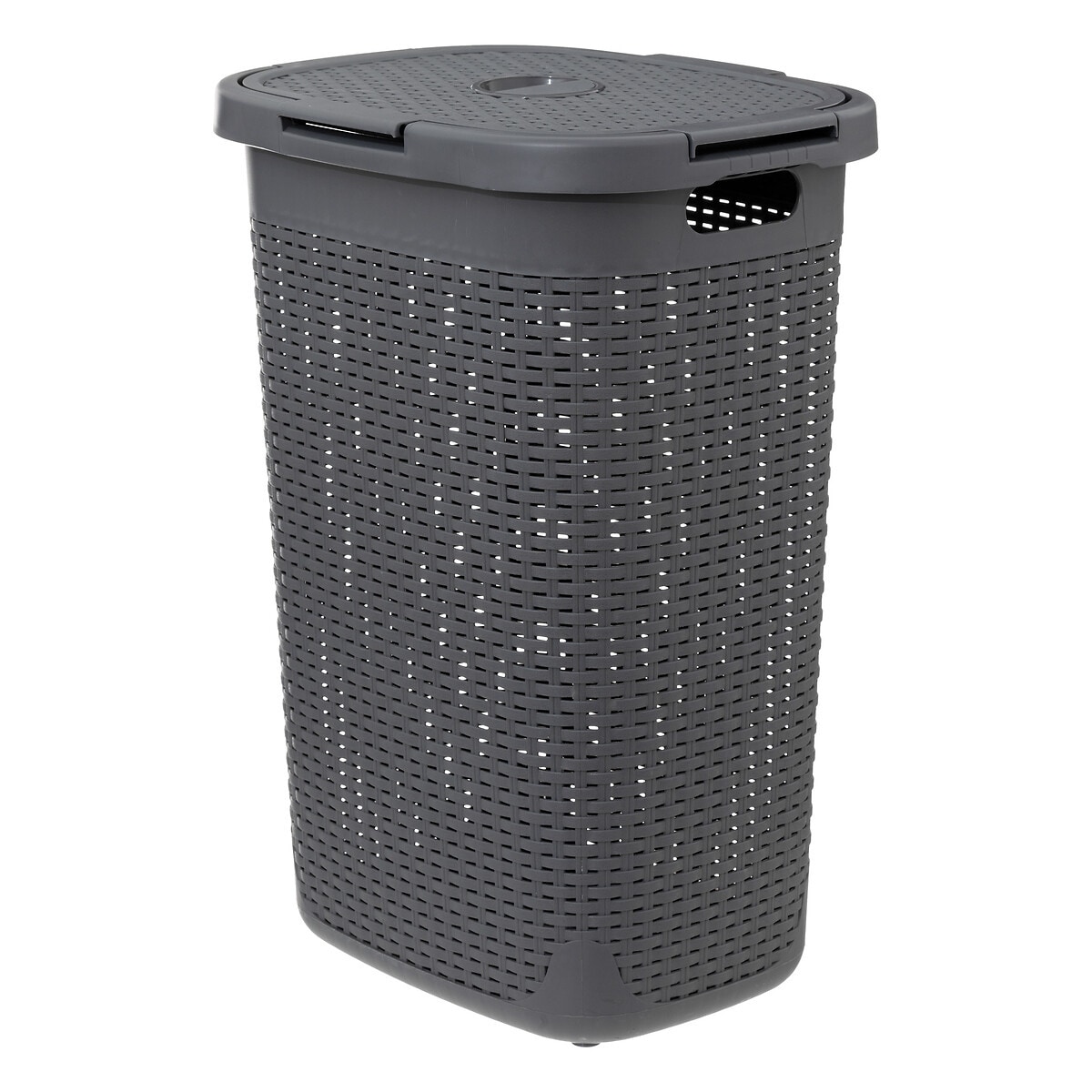 Wysoki kosz na pranie z plastiku, 60 l, kolor antracytowy