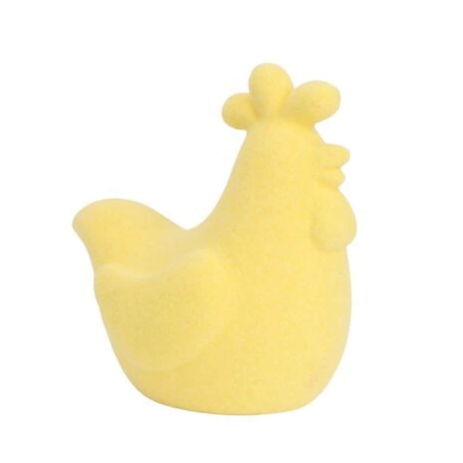 Dekoracja - kura 43x29x43 cm WELUR żółta