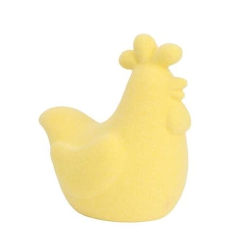 Dekoracja - kura 43x29x43 cm WELUR żółta