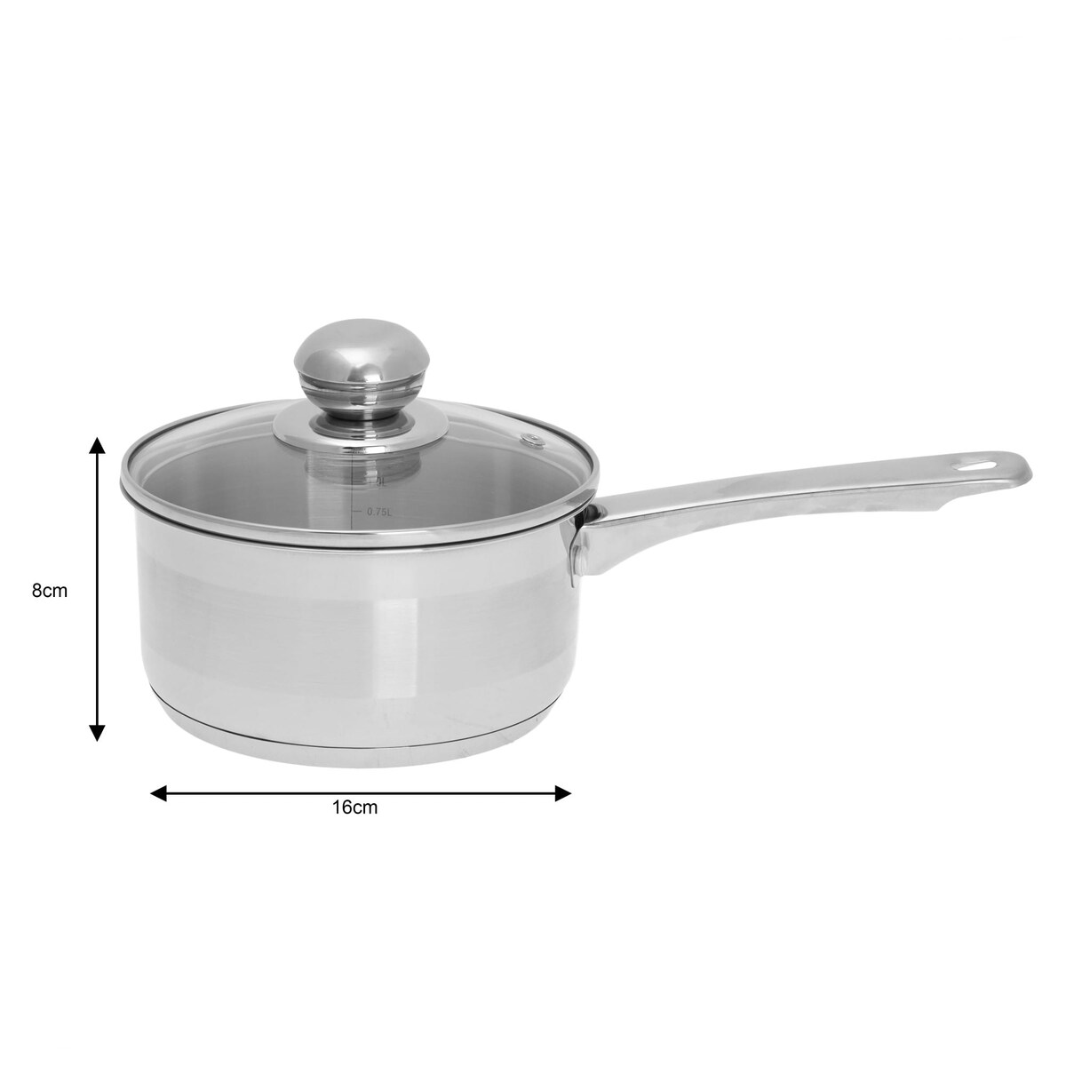 Rondel stalowy z pokrywką indukcja na gaz 1.5L 16cm KINGHOFF