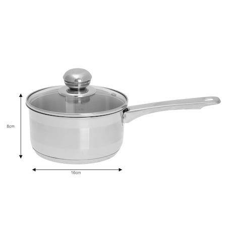 Rondel stalowy z pokrywką indukcja na gaz 1.5L 16cm KINGHOFF