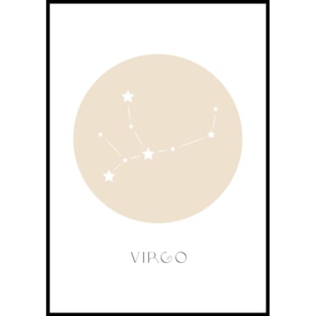 plakat znak zodiaku 2 panna 21x30 cm