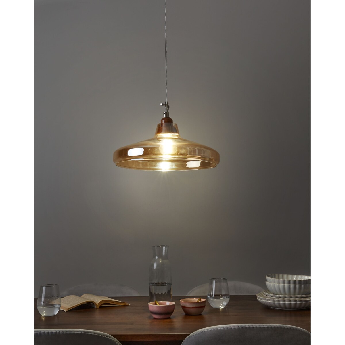 Lampa wisząca ALIKOS Szkło Złoty