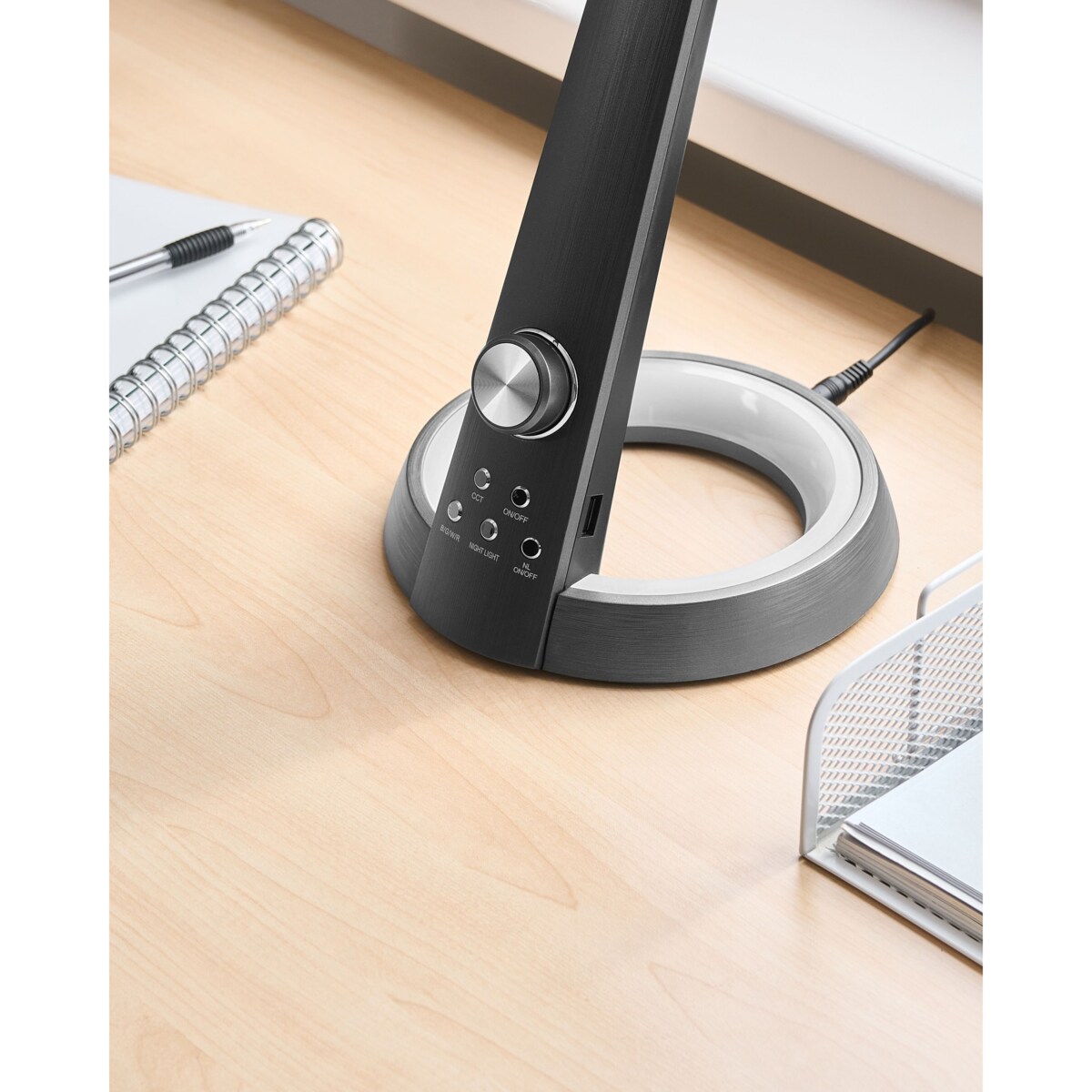 Lampa biurkowa LED CANOPUS Z portem USB Czarny