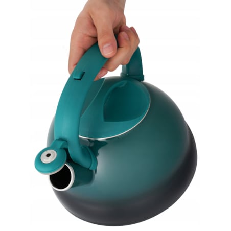 Czajnik Emaliowany Retro 2.2L Zielony Z Gwizdkiem Indukcja Gaz