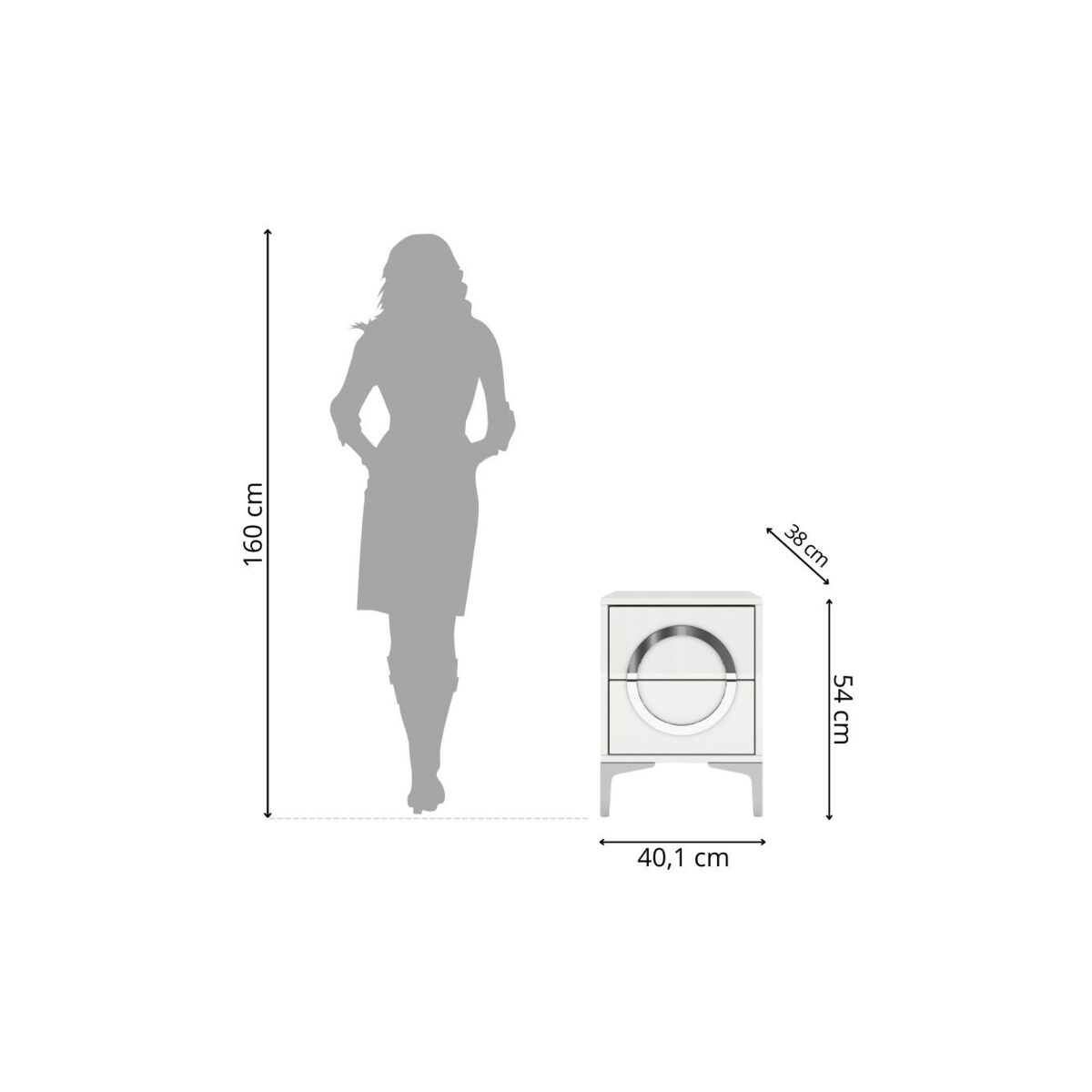 Biała nowoczesna szafka nocna Dancan EVA / połysk