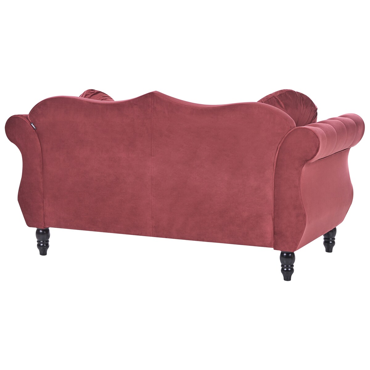 Sofa dla 2 osób SKIEN Welur Bordowy