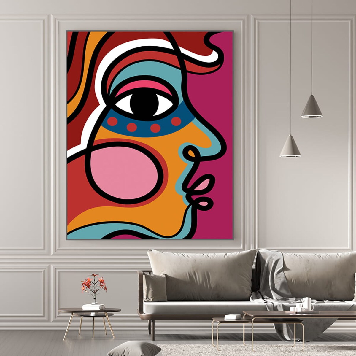 plakat abstract face 2 21x30 cm