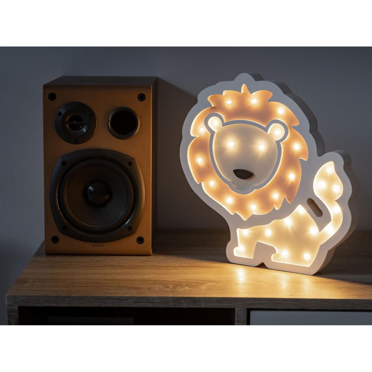 Lampka nocna drewniana dla dziecka Lew | Lampka nocna dla dziecka