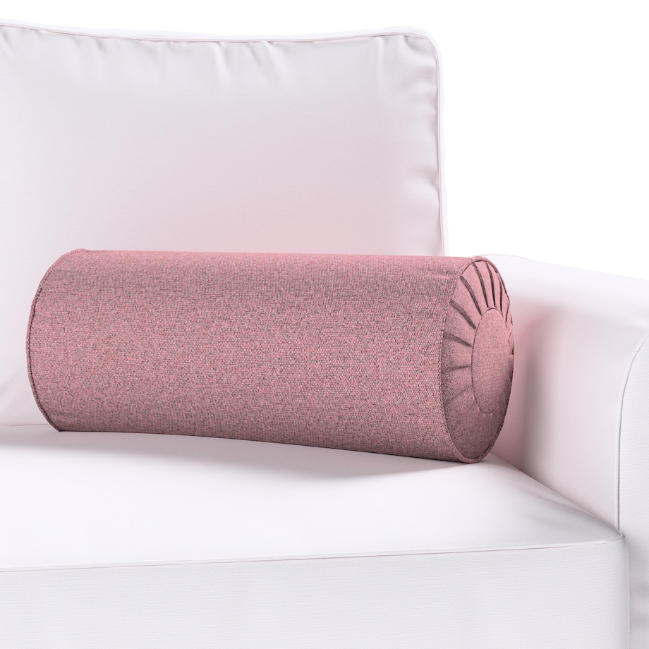 Poduszka wałek z zakładkami, różowy z czarną nitką, Ø20 x 50 cm, Amsterdam