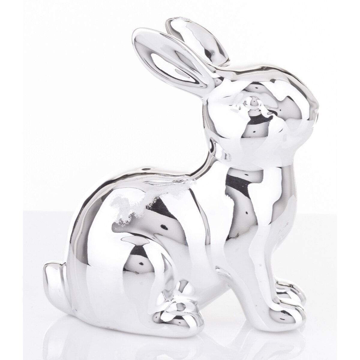Dekoracja - króliczek 12,5x11x6 cm VITOSHA srebrny