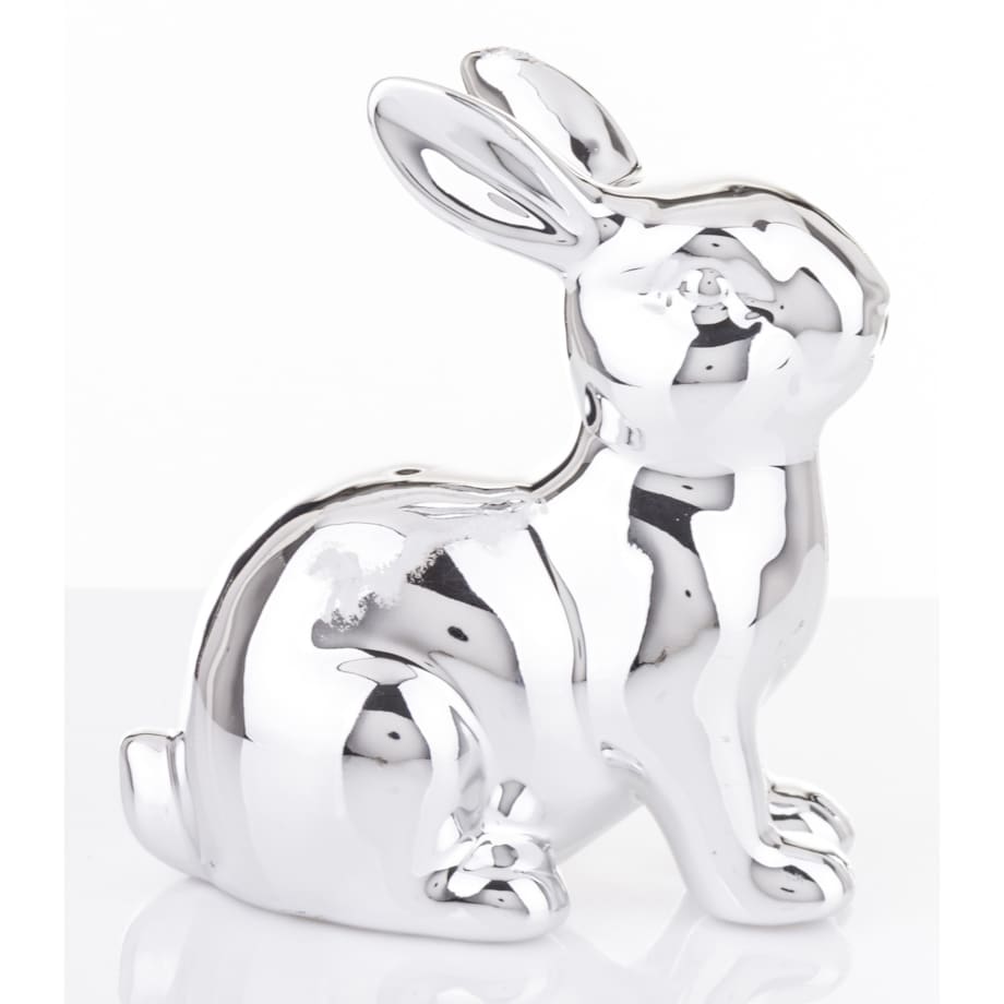 Dekoracja - króliczek 12,5x11x6 cm VITOSHA srebrny