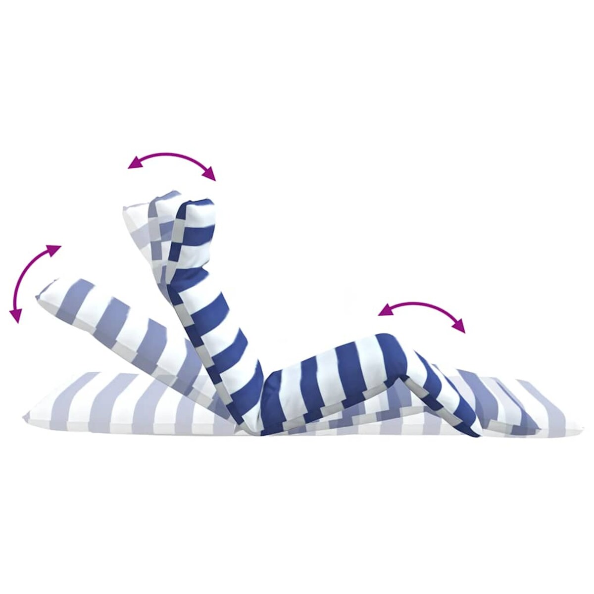 vidaXL Leżak składany niebieski i biały 175x54x8,5 cm tkanina Oxford