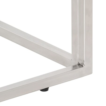 vidaXL Stolik konsolowy, srebrny, stal nierdzewna i drewno z podkładów