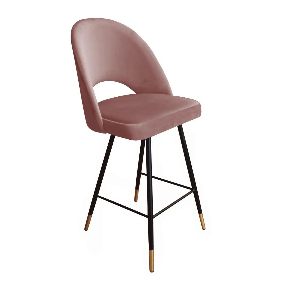 Hoker niski ISKAR VELVET GOLD różowy