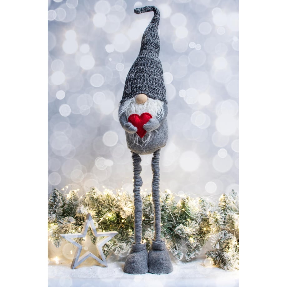 SKRZAT krasnal gnom Mikołaj Świąteczny XXL 96cm TELESKOPOWY