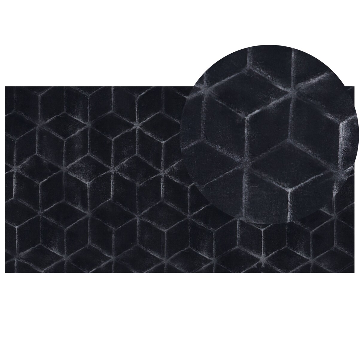 Dywan sztuczne futro królika 80 x 150 cm czarny THATTA