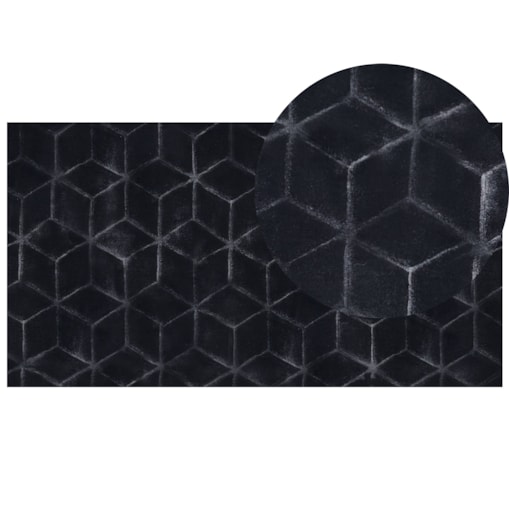Dywan sztuczne futro królika 80 x 150 cm czarny THATTA