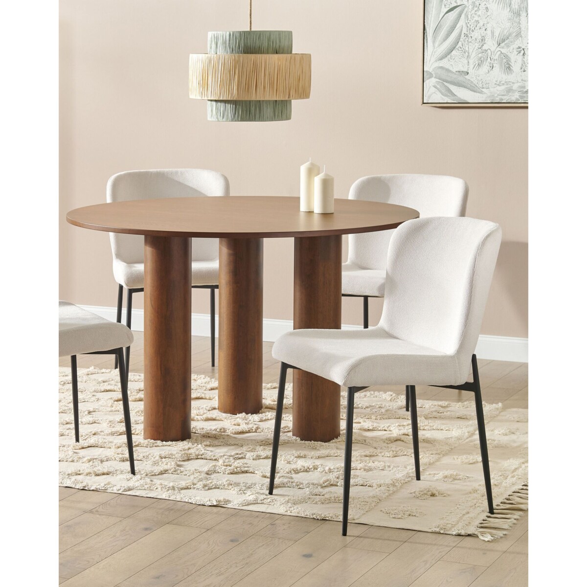 Zestaw 2 krzeseł do jadalni złamana biel ADA