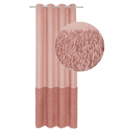 zasłona welurowa z piórami "feather glam" 140x250 cm brudny róż