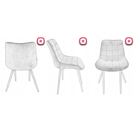 Krzesło tapicerowane welurowe MISTY różowe