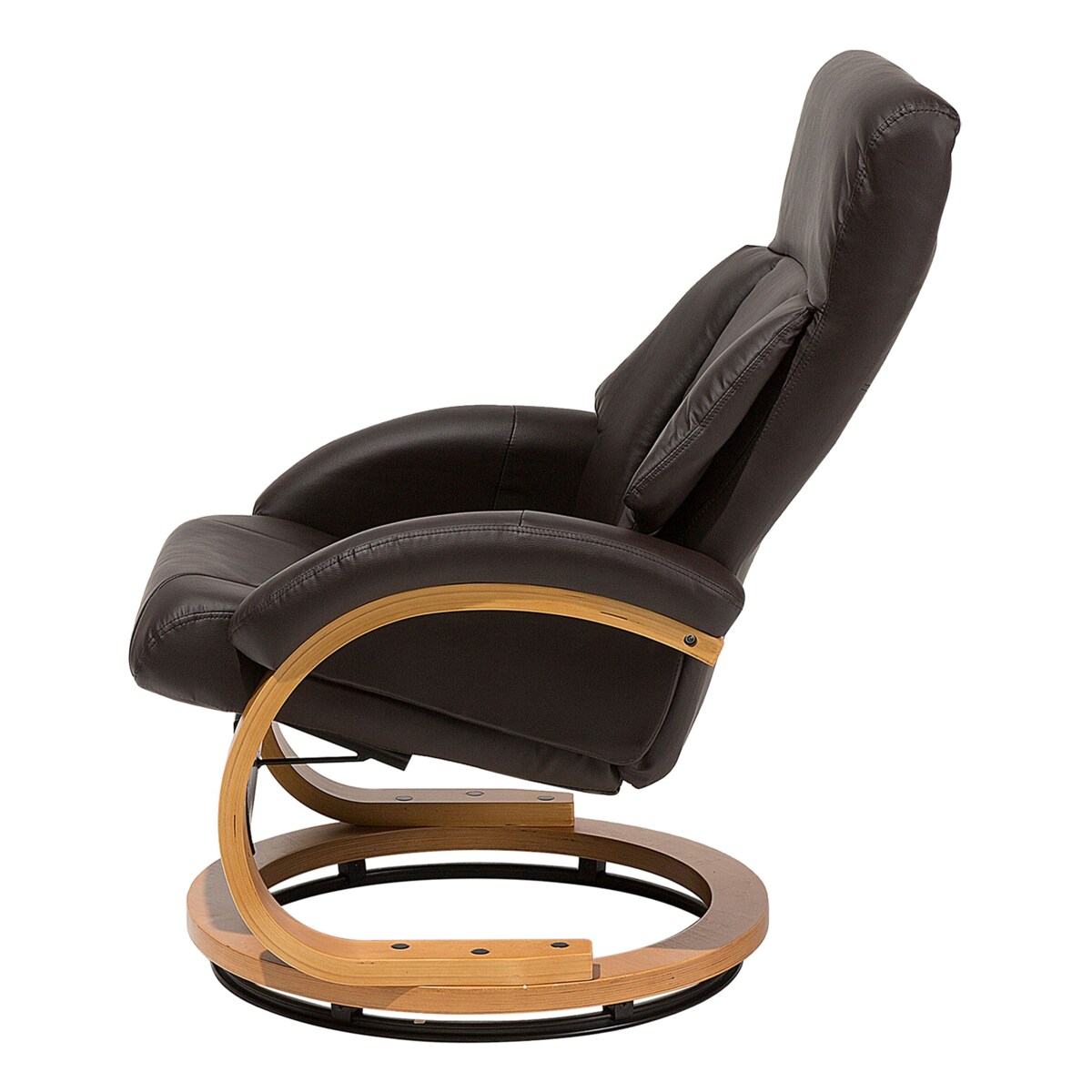 Fotel do masażu podgrzewany z podnóżkiem ekoskóra brązowy FORCE