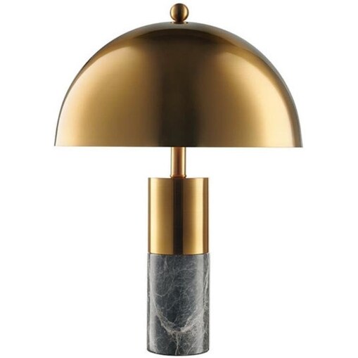 Lampka stołowa do salonu Como DN922 Step metalowa grzybek złoty