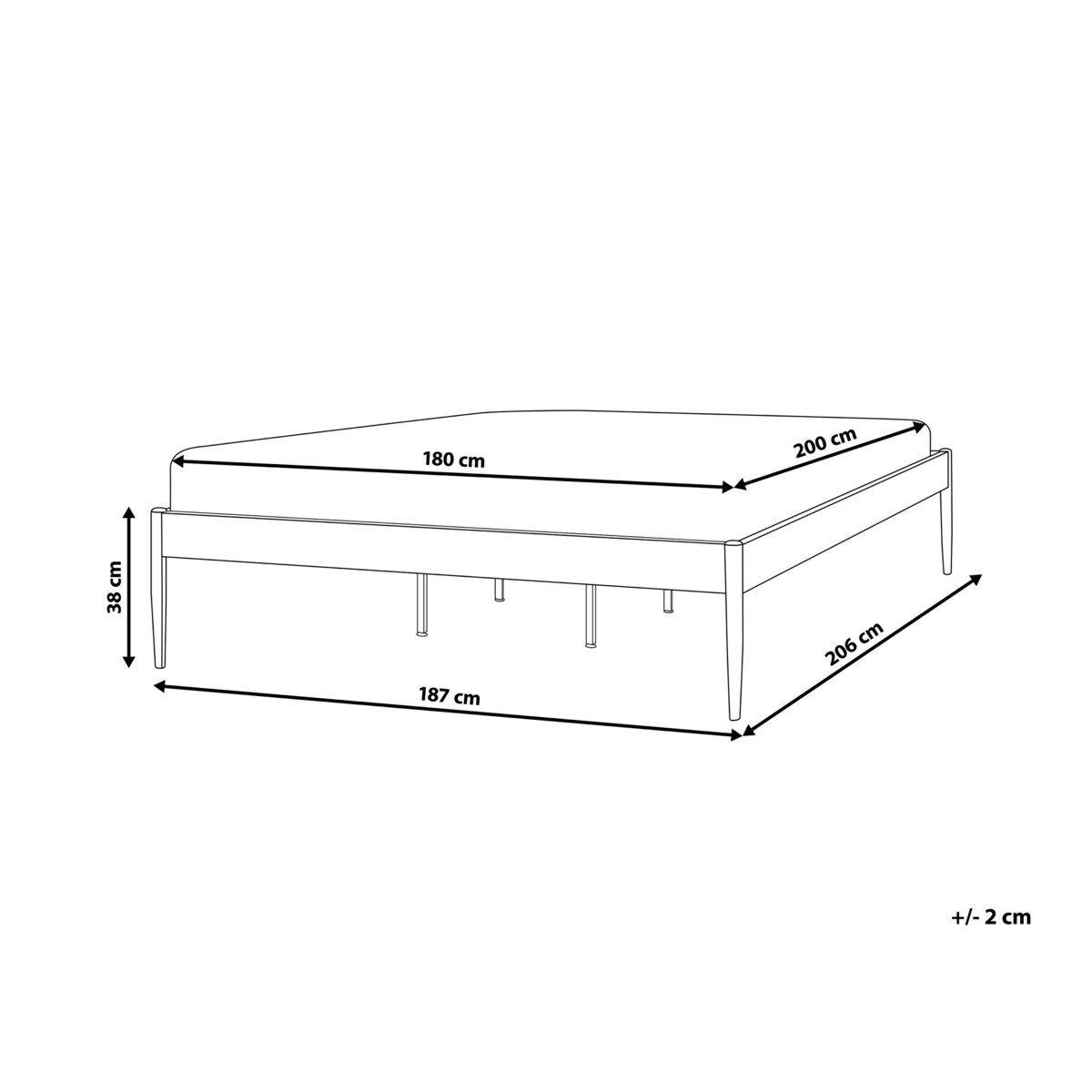 Łóżko metalowe 180 x 200 cm białe VAURS