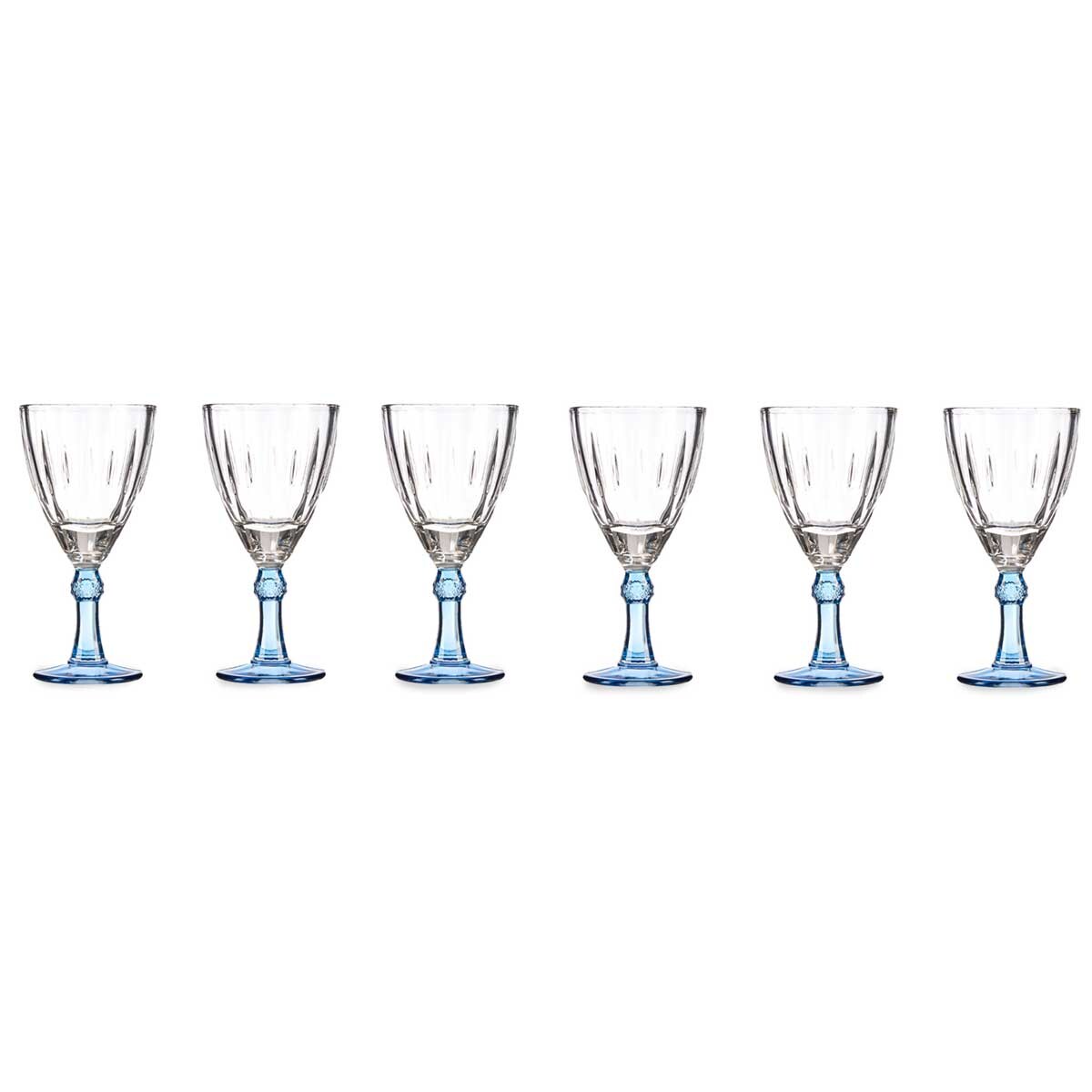 Kieliszek do wina z kolorową nóżką, 275 ml, 6 sztuk