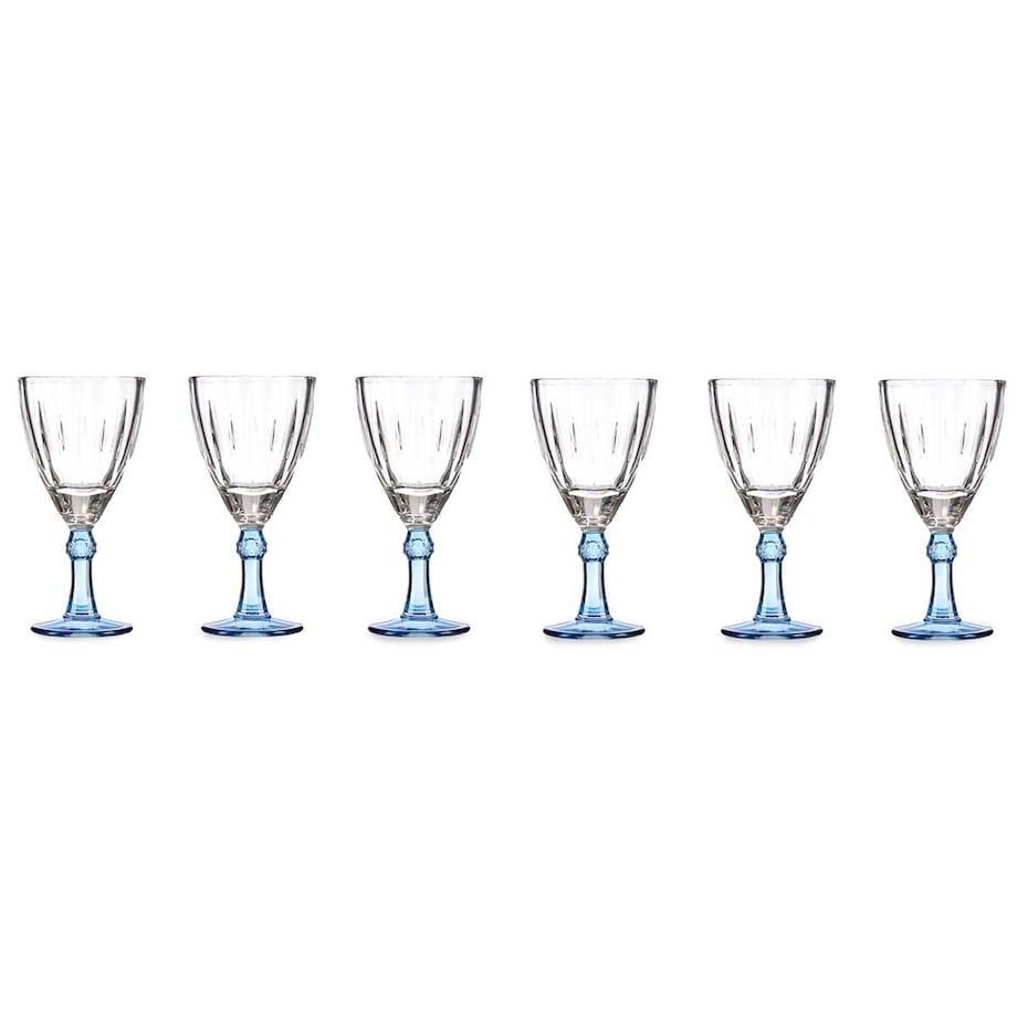 Kieliszek do wina z kolorową nóżką, 275 ml, 6 sztuk