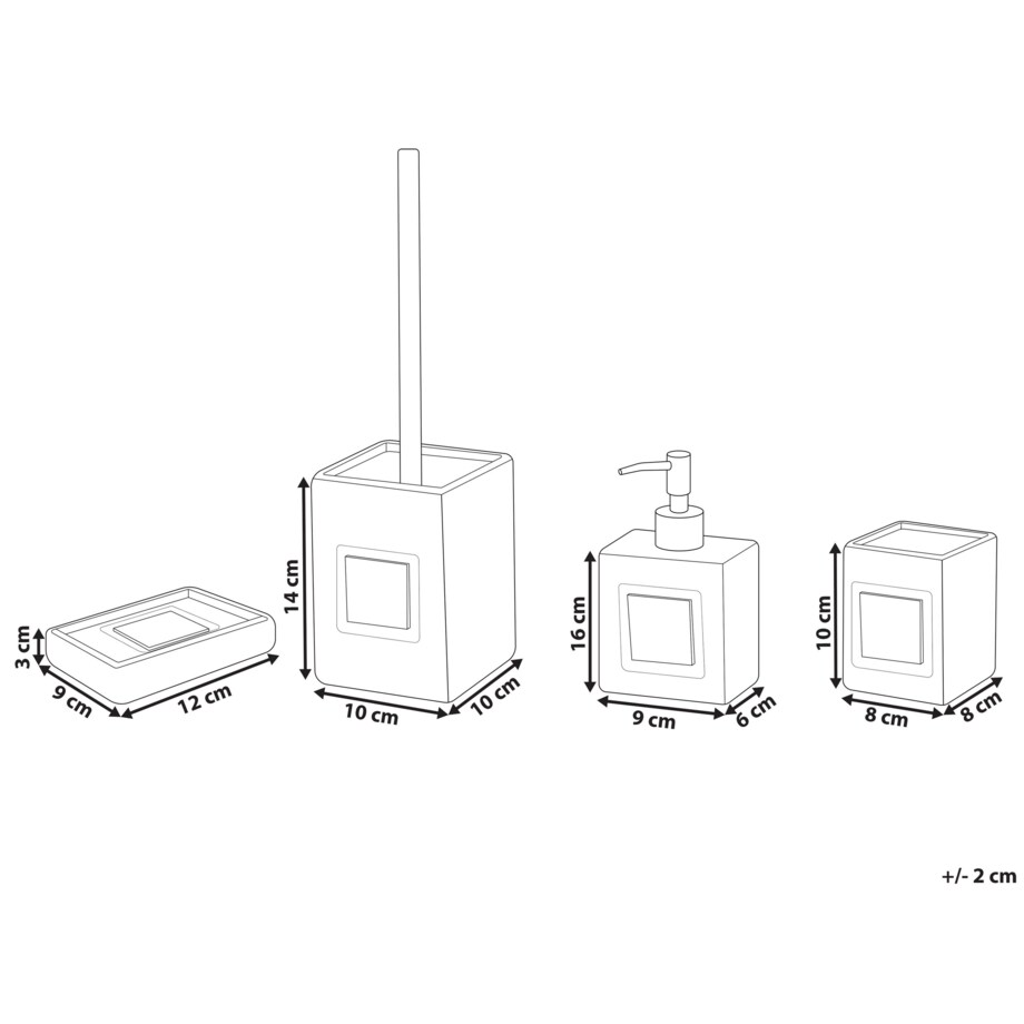 4-częściowy zestaw akcesoriów łazienkowych szary KOUROU