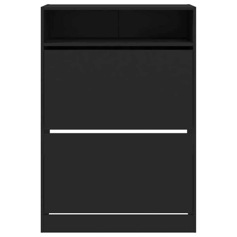 vidaXL Szafka na buty z 2 uchylanymi szufladami, czarna, 80x34x116 cm