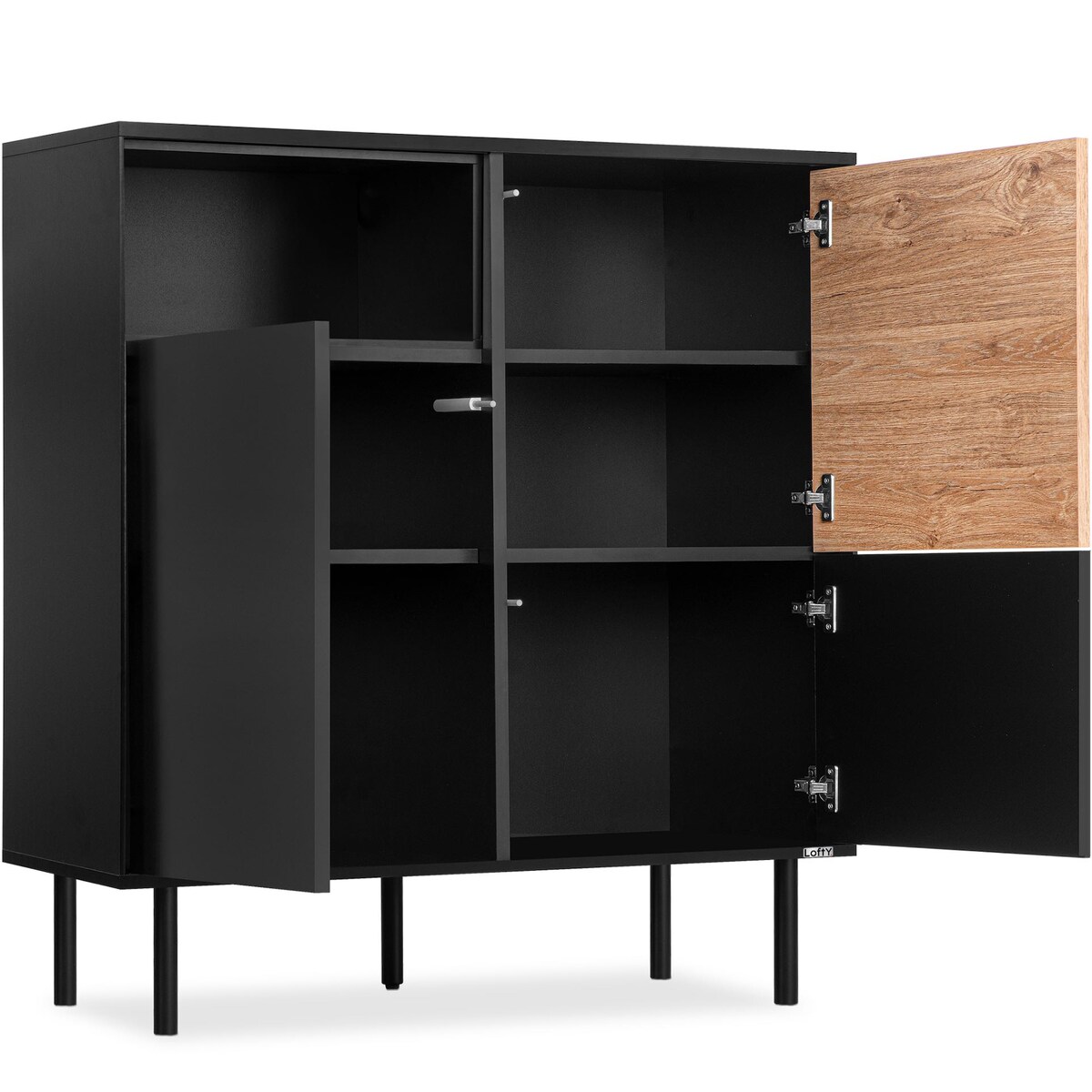 KONSIMO LOFTY Komoda w stylu loft na czarnych nogach