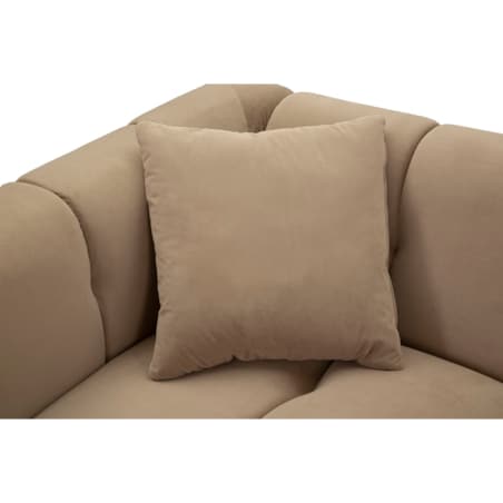 Sofa Alma, kolor szary i złoty, poliester, drewno eukaliptusowe, drewno sosnowe, sklejka i metal, 81 x 155 x 71 cm, do salonu, Mauro Ferretti